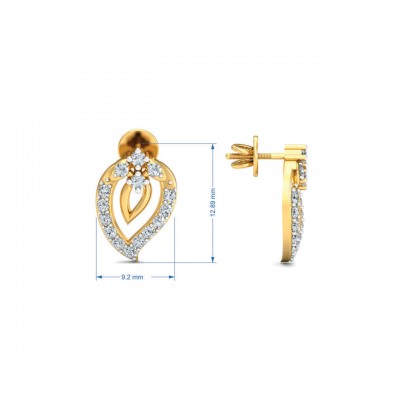 Heva Daily wear diamond earrings in 14k hallmarked gold